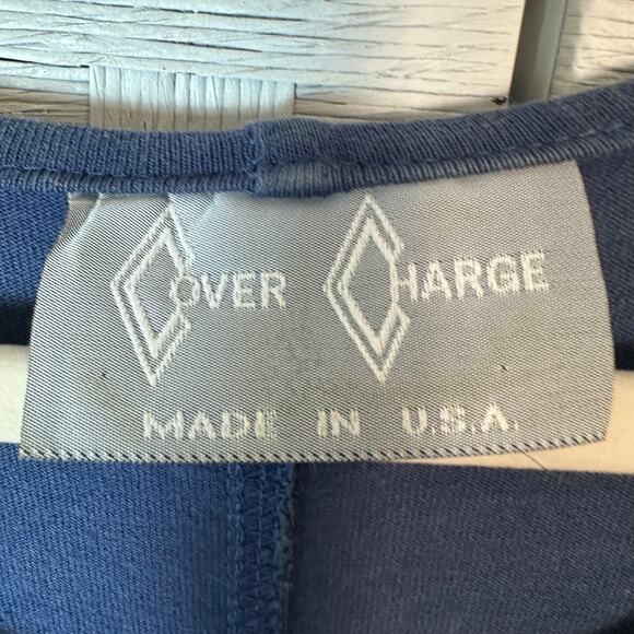 Cover charge women’s dress knit navy blue painted pockets Lagenlook art teacher - Picture 6 of 13